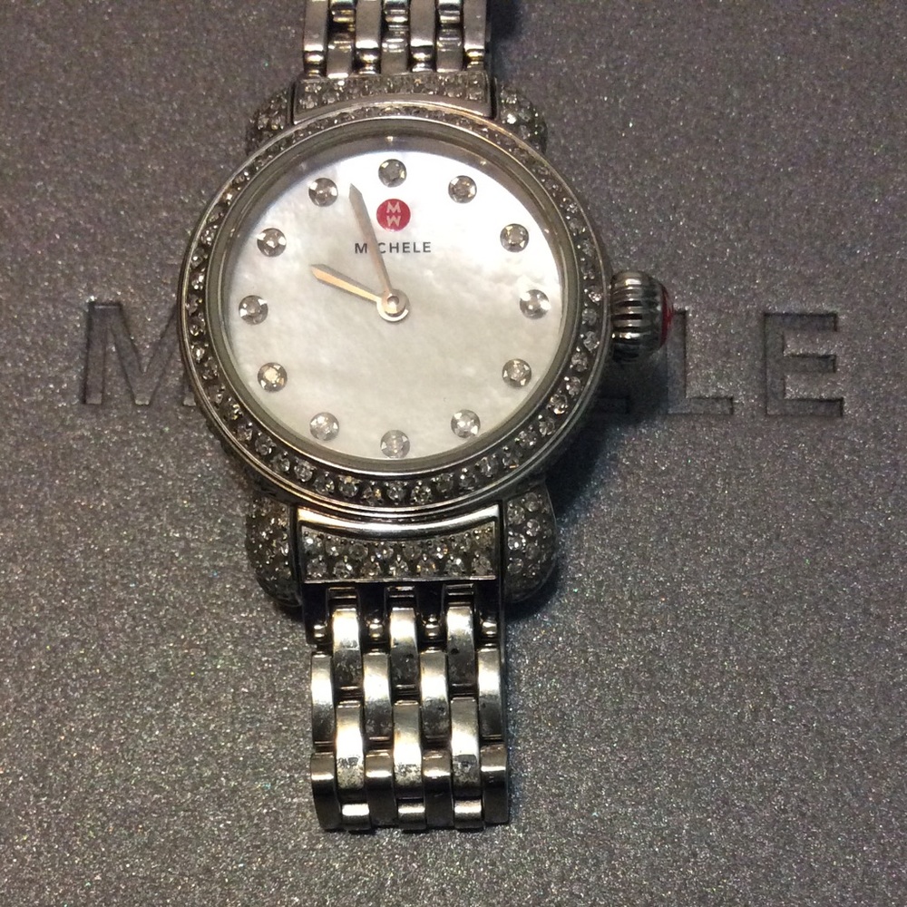 Michele CSX 26 Stainless Steel Diamond watch.